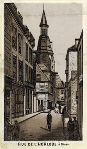 View of the clock street in Dinan (Cotes-d