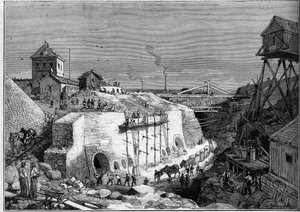 View of the Construction Site of the Drinking Water Tanks of Villejuif (engraving)