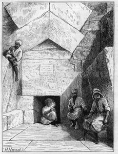 View of the entrance to the pyramid of Kheops in Giza, Egypt by Unknown artist
