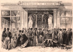 View of the front of a horsemeat butcher in Paris, France by Unknown