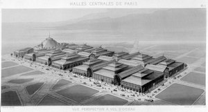 View of the sky of the central halls of Paris (Balard pavilions) - Monograph of the Central Halls of Paris, by V. Balard