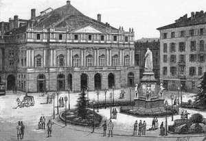 View of the Theatre of La Scala in Milan, Italy