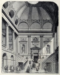 View of the vestibule and staircase of the theatre of Bordeaux under Louis XV - in France and the French through the centuries by Unknown artist