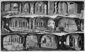 View of underground works in the salt mines of Wieliska, Gallicia. In Les wonders de l