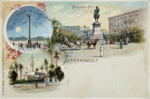 Views of Alexandria - postcard, late 19th century by Unknown artist
