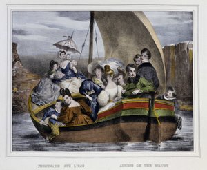 Walk on the water - lithography, early 19th century by Unknown artist