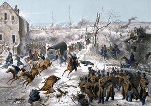 War of 1870 between France and Prussia: Red Cross during the Battle of Bapaume in the Pas de Calais on 2 and 3/01/1871 which saw the victory of the army of the North led by General Faidherbe against the Prussians by Unknown artist