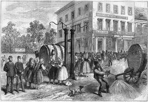 Watering system in the streets of Vienna, Austria in 1873 by Unknown artist