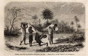 Women from the banks of the Zambeze defriching a hoe by Unknown artist