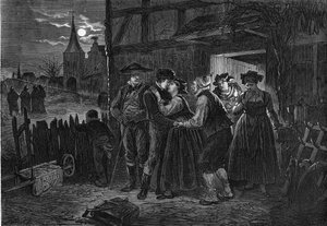 Young Alsatians emigrated to escape Prussian military service. by Unknown artist