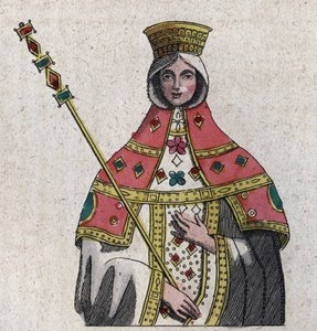 Portrait of Eudokia (or Eudocia) Ingerina (Eudocia Ingerina) (c. 840 - c. 882) wife of the Byzantine emperor Basil I - engraving from 