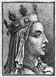 Portrait of Ultrogothe wife of King Childebert I who died in 559