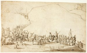 Calvary (front); Sketch of Lower Part of Right Leg (back) by Unknown Florentine