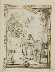 Madonna Appearing to Kneeling Saint by Unknown Italian