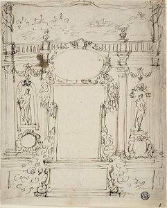 Mirror with Cartouche by Unknown Italian