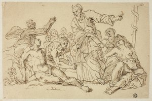 Moses and the Brazen Serpent by Unknown Italian