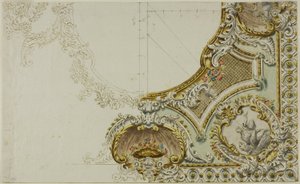 Sketch of Ceiling Decoration by Unknown Italian