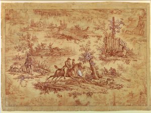 Cartoon for Cotton Printed Textile, La Route de Jouy, after 1815