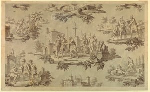 Drawing, Cartoon for Cotton Printing: The Life of Belisarius, ca. 1820 by Unknown artistUnknown artist