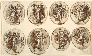 Ceiling Design, History, Abundance in Six Ovals, Sala di Ercole ed Ebe, Palazzo Gessi, Faenza, 1813 by Unknown artistUnknown artist
