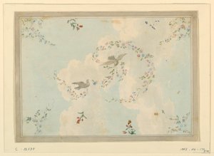 Ceiling Design with Doves and Flower Garlands, possibly for the Entrance Hall, 1815–22