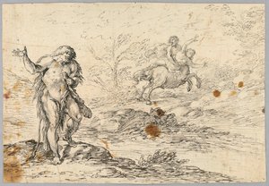 Centaur Saving Maiden from Club-Wielding Creature, 16th–19th century