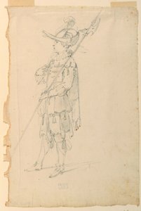 Costume Design: A Halberdier for a Ballet, ca. 1720
