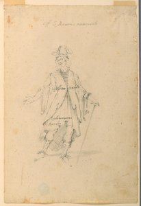 Costume Design: A Man in Fantastical Attire for a Ballet, ca. 1720