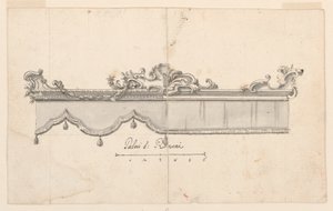 Cresting of a canopy (figure sketches), ca. 1750–75