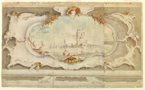 Decorative Cartouche with a Landscape, ca. 1770 by Unknown artistUnknown artist