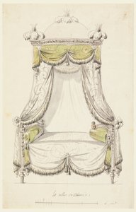 Drawing, Design for a Bed in Roman Style, 1780 by Unknown artistUnknown artist