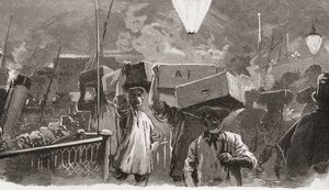 5 A.M. in Billingsgate Fish Market, London, England in the 19th Century by Unknown artist