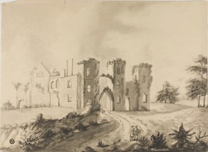A Couple on the Path to a Fortress