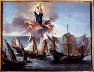 A Genoa Boat Attacked by a Galiot and a Barbarian Half-Galley