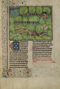 A Hunter and Dogs Pursuing Reindeer