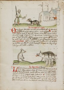 A Man with a Sword and a Dog with a Bone; A Wolf and a Pig by Unknown artist