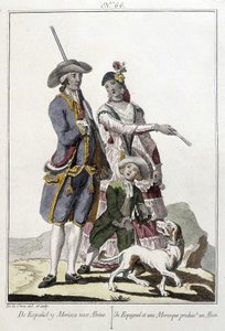 A Spanish and a Moorish give birth to an alvin - engraving by Unknown artist