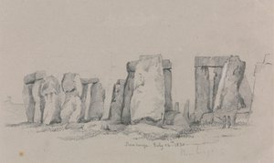 A View of Stonehenge with Two Figures in the Foreground by Unknown artist