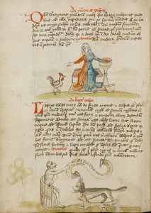 A Woman with a Vessel and a Hen; A Monkey Instructing a Fox and a Wolf by Unknown artist