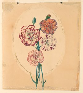A bunch of four carnations by Unknown artist