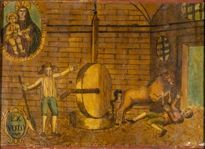 A Man Overthrown by a Horse (Ex Voto from the Late 18th Century)