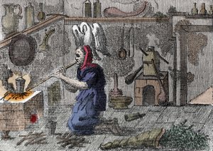 A Witch in Her Laboratory Preparing a Magic Potion by Unknown artist