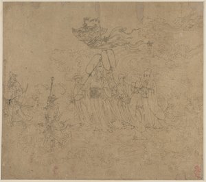 Album of Daoist and Buddhist Themes: Procession of Daoist Deities: Leaf 6