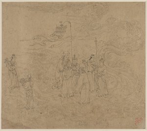 Album of Daoist and Buddhist Themes: Procession of Daoist Deities: Leaf 7