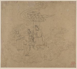 Album of Daoist and Buddhist Themes: Procession of Daoist Deities: Leaf 9 by Unknown artist