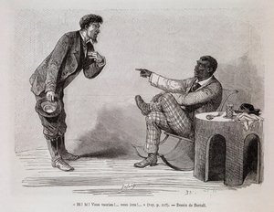 American black mocking a drunk white - in Le tour du monde, 2nd semester 1876