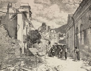 Amongst the Ruins After the Earthquake in Balliazzi Seaside Resort, Italy by Unknown artist