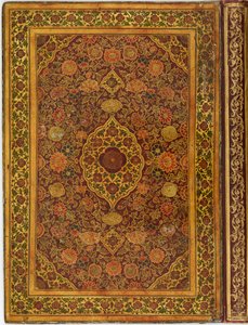 An Album, Bound in Painted Leather Covers, Containing Paintings and Calligraphies