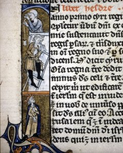An illumination depicting a construction scene in the 14th century. by Unknown artist