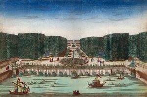 Aquae Lapsus in Hortis Versalicis - Optical view representing the waterfalls of Versailles in the 18th century - Illustration around 1760